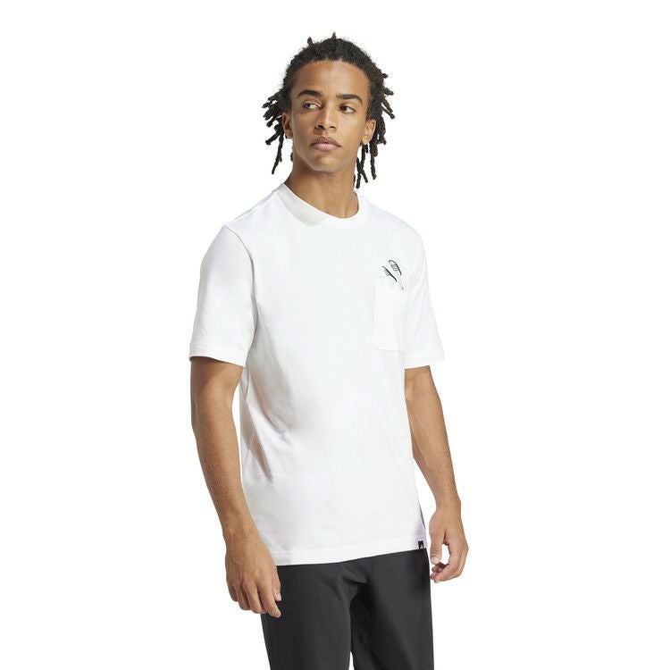 adidas アディダス サンダルグラフィック ポケット Tシャツ ホワイト