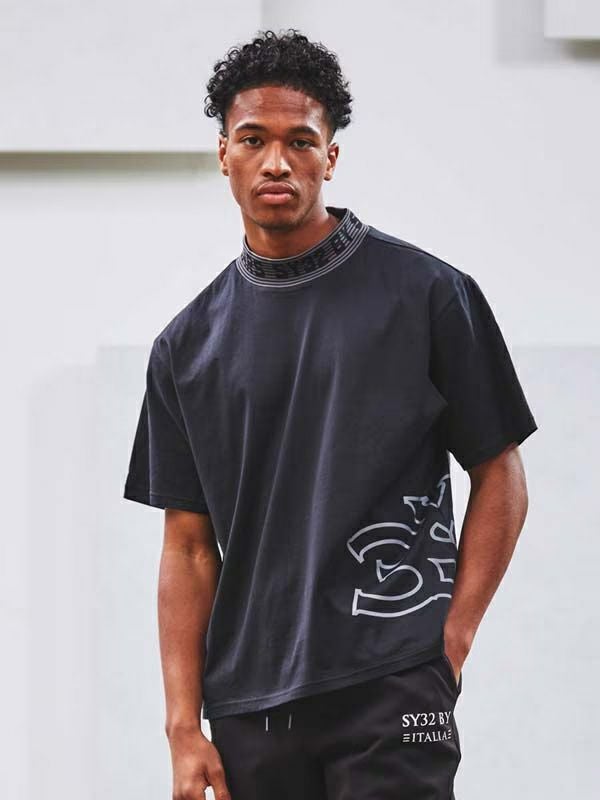 SY32 by SWEET YEARS ｴｽﾜｲｻｰﾃｨﾄｩｰ ﾊﾞｲ ｽｳｨｰﾄｲﾔｰｽﾞ NECK DESIGN TEE