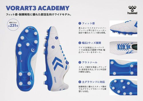 hummel ヒュンメル ヴォラートIII ACADEMY WIDE ホワイト×ブルー